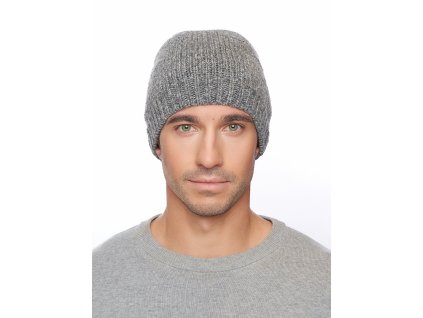 Pánská pletená čepice - 8963 - šedá - pro obvod hlavy 59 cm