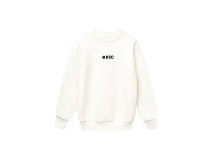 Unisex mikina REC - Mléčně bílá - velikost 170