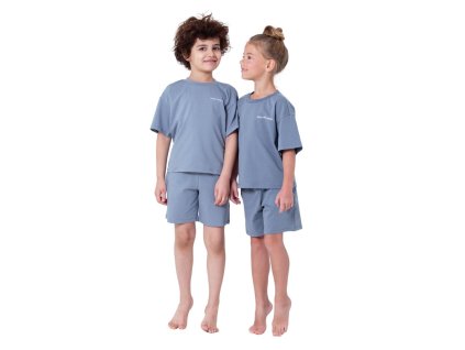 Unisex pyžamo Base, krátké kalhoty, krátký rukáv - tmavě-šedá - velikost 122