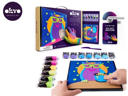 189312 okto sova vytvarna sada malovani hmotou podle cisel 29x29 cm