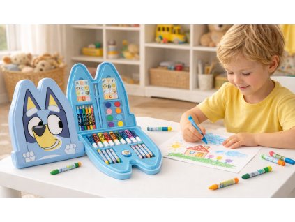 Výtvarná sada BLUEY 34 prvků modrá