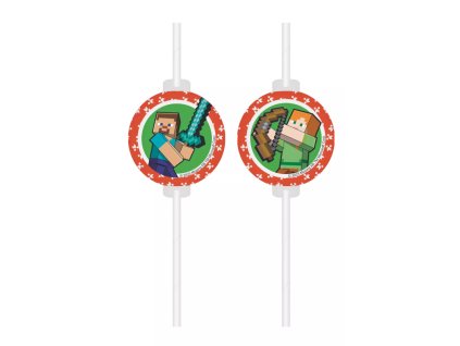 Papírová brčka MINECRAFT 4 kusy