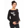 Be MaaMaa Těhotenské triko, mikina Kolibri - černé, vel. XL - XL (42)