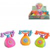 _Ostatní 1_ Telefon baby retro barevný 12cm s hudbou na baterie Zvuk 3 barvy