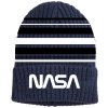 Čepice NASA zimní chlapecká pletená modrá