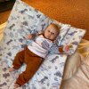 Oboustranný Set z Velvet do kočárku New Baby sloni mátový