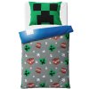 185493 2 detske bavlnene povleceni minecraft creeper explode zeleno sede 140x200