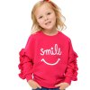 Dívčí mikina Smile - malinová - velikost 122