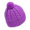 Dívčí pletená čepice - 0183 - tmavá fialka - pro obvod hlavy 54 cm