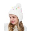 Dívčí pletená čepice - 0256 - bílá - pro obvod hlavy 52 cm