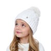 Dívčí pletená čepice - 9480 - bílá - pro obvod hlavy 54 cm