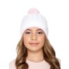 Dívčí pletená čepice - 9489 - bílá - pro obvod hlavy 54 cm