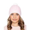 Dívčí pletená čepice - 9489 - růžová - pro obvod hlavy 54 cm