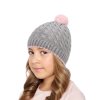 Dívčí pletená čepice - 9489 - světle šedá - pro obvod hlavy 54 cm