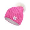 Dívčí pletená čepice - 9490 - jasně-růžová/šedá - pro obvod hlavy 54 cm