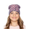 Dívčí pletená čepice - 9536 - plameňák - pro obvod hlavy 54 cm
