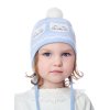 Dívčí pletená čepice - 9666 - bílo-modrá - pro obvod hlavy 50 cm