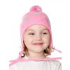 Dívčí pletená čepice - 9867 - růžová - pro obvod hlavy 48 cm