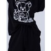 Dívčí pyžamo Teddy Bear - krátký rukáv, dlouhé kalhoty - černá - velikost 164