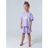 Dívčí pyžamo Unicorn, krátké kalhoty, krátký rukáv - šeříková - velikost 122