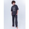 Chlapecké pyžamo Anime - krátký rukáv, dlouhé kalhoty - šedá - velikost 164