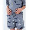 Chlapecké pyžamo Shark, krátké kalhoty, krátký rukáv - šedá - velikost 122