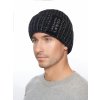 Pánská pletená čepice - 9768 - černá/tmavě šedá - pro obvod hlavy 59 cm