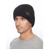 Pánská pletená čepice - 9894 - černý melanž - pro obvod hlavy 59 cm
