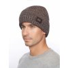 Pánská pletená čepice - 9894 - šedá/béžová - pro obvod hlavy 59 cm