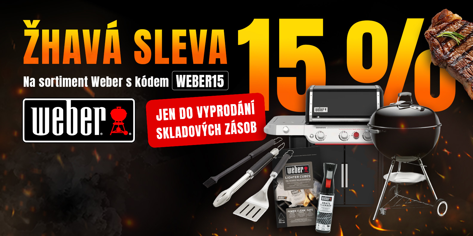 SLEVA 15 % na Weber