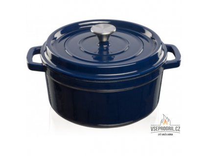 Hrnec s víkem litina/smalt 3,5l tmavě modrý Grand feu