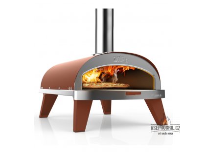 Pizza pec na dřevěné pelety 31cm Piana ZiiPa – cihlová