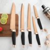6-dílná sada kuchyňských nožů černá se stojanem Edice Rose Gold Gooda