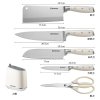 6-dílná sada kuchyňských nožů se stojanem bílá Gooda