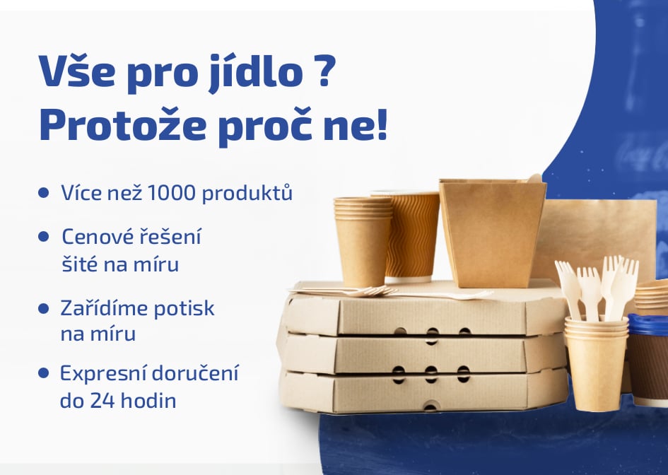 Ekologické gastro obaly s potiskem na míru - papírové krabice na pizzu, kelímky na kávu, kraftové boxy a jednorázové nádobí. Ideální obaly pro rozvoz jídla, bistra a restaurace. Nabídka více než 1000 produktů, expresní doručení do 24 hodin, cenové řešení