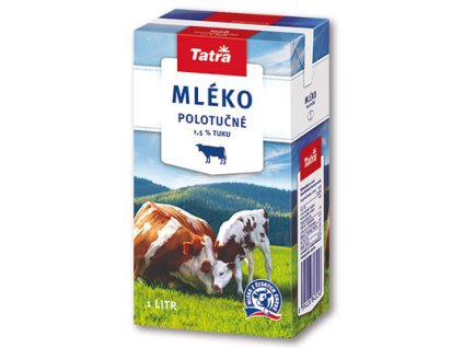 Trvanlivé mléko Tatra - polotučné 1,5%, 1 l