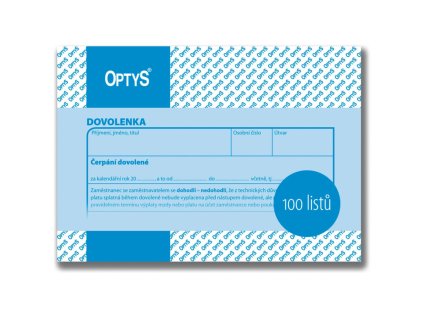 Dovolenka Optys, A6 - 100 listů, hodinová