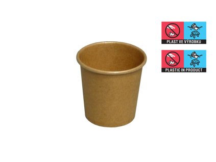 Papírový kelímek Kraft 110 - 460 ml, Eu logo - 100 ks