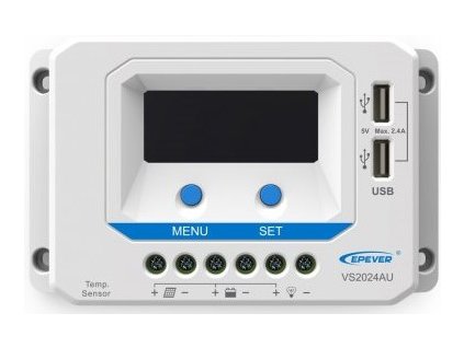 Regulátor s displejem 20 A, 12/24V, VS2024AU , www.vseprokaravan.cz