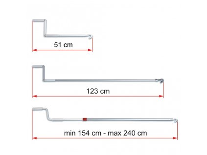 Hliníková ruční klika k markýze, www.vseprokaravan.cz