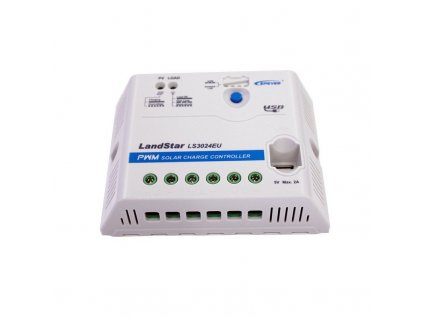 Regulátor bez displeje 30A, 12/24V, LS3024EU USB, www.vseprokaravan.cz