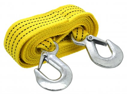 Tažné lano ploché 3000 kg s karabinami, www.vseprokaravan.cz