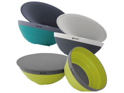 Sada  misek, cedníku a krájecího prkénka Outwell Collaps www.vseprokaravan.cz