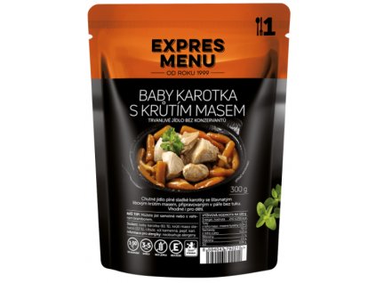 Baby karotka s krůtím masem (1 porce 300g) www.vseprokaravan.cz