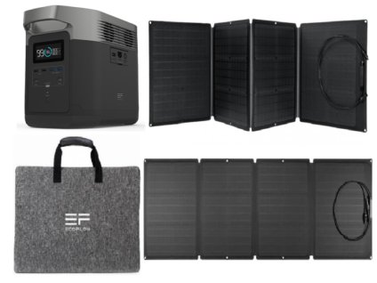 Nabíjecí bateriová stanice EcoFlow DELTA + solární panel 110W www.vseprokaravan.cz