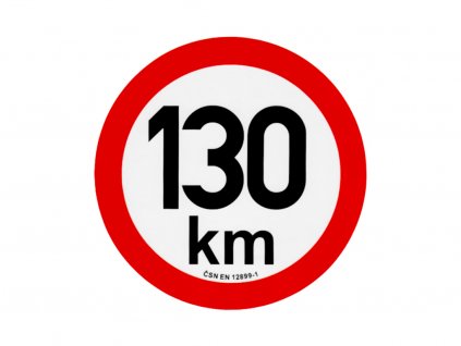 Rychlostní samolepka 130 km, průměr 200 mm, REFLEXNÍ, www.vseprokaravan.cz