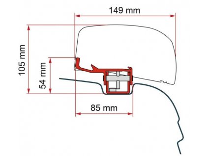Adaptér VW T5/T6 pro Fiamma F40van www.vseprokaravan.cz