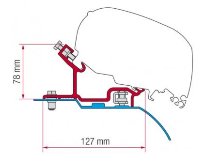 Sada adaptérů Fiat Ducato, Citroen Jumper, Peugeot Boxer ( H3 ) pro Fiamma F65, F65 S, F80 S www.vseprokaravan.cz