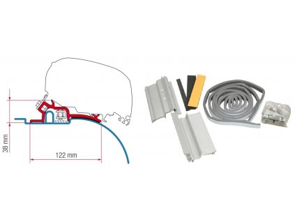 Sada adaptérů Fiat Ducato 230/244 (vysoká střecha) pro Fiamma F65, F65 S, F80 S www.vseprokaravan.cz