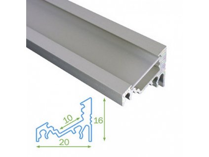 Rohový profil s plexi pro LED pásky FKU60, 2m www.vseprokaravan.cz